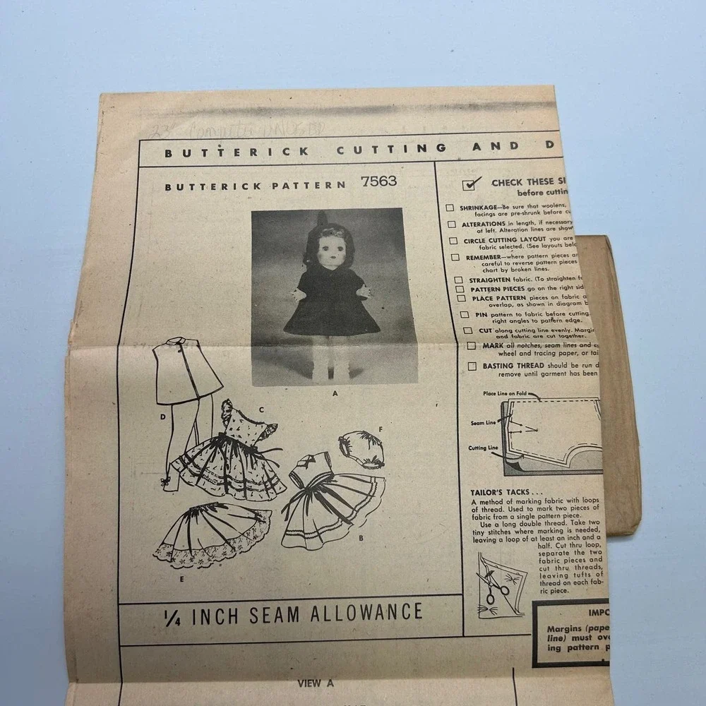Butterick Vintage‎ Mail Order Pattern #7563 23